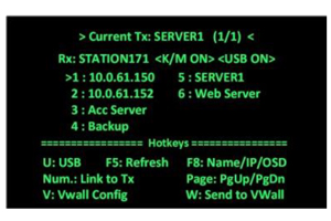 KVM over IP OSD Transmitter List Menu