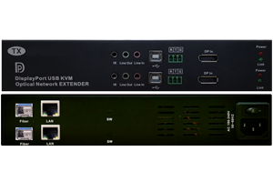 DP-962b IP based Dual DP KVM Extender over UTP and SFP Fiber