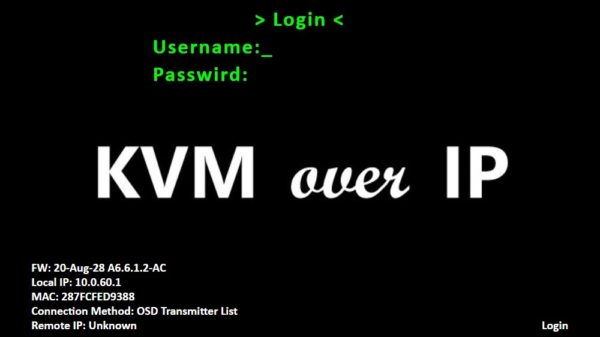 AV-952x KVM over IP Access Control - User Login